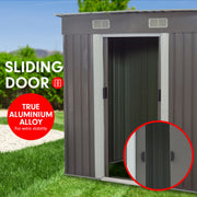 Wallaroo 4ft x 8ft Garden Shed with Base Flat Roof Outdoor Storage - Grey V240-GSF-BSW-48B-GY