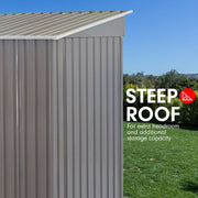 Wallaroo 4ft x 8ft Garden Shed with Base Flat Roof Outdoor Storage - Grey V240-GSF-BSW-48B-GY