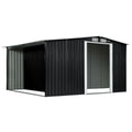 Wallaroo Garden Shed with Semi-Closed Storage 10*8FT - Black V240-GSS-BSW-108S-BK