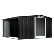 Wallaroo Garden Shed with Semi-Closed Storage 10*8FT - Black V240-GSS-BSW-108S-BK