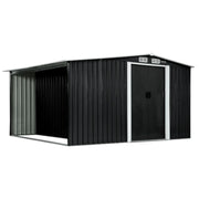 Wallaroo Garden Shed with Semi-Closed Storage 10*8FT - Black V240-GSS-BSW-108S-BK