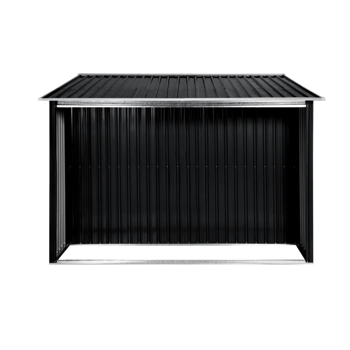 Wallaroo Garden Shed with Semi-Closed Storage 10*8FT - Black V240-GSS-BSW-108S-BK