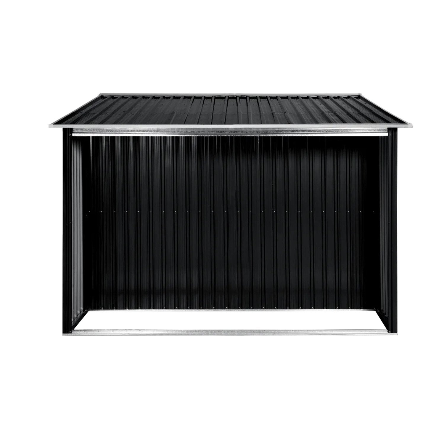 Wallaroo Garden Shed with Semi-Closed Storage 10*8FT - Black V240-GSS-BSW-108S-BK