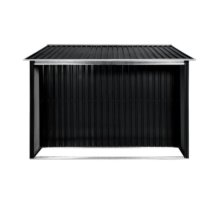 Wallaroo Garden Shed with Semi-Closed Storage 10*8FT - Black V240-GSS-BSW-108S-BK