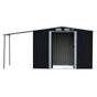 Wallaroo 4x8ft Zinc Steel Garden Shed with Open Storage - Black V240-GSS-BSW-48O-BK