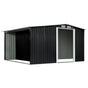 Wallaroo Garden Shed with Semi-Close Storage 6*8FT - Black V240-GSS-BSW-68S-BK