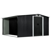 Wallaroo Garden Shed with Semi-Close Storage 6*8FT - Black V240-GSS-BSW-68S-BK