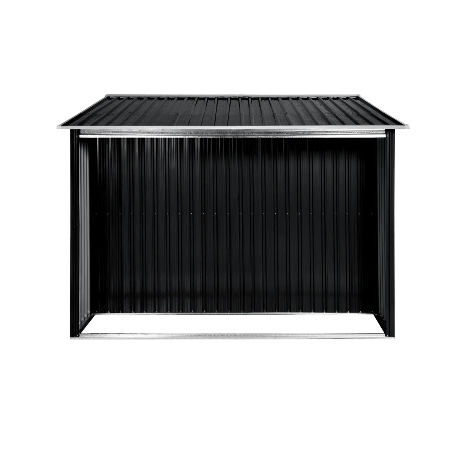 Wallaroo Garden Shed with Semi-Close Storage 6*8FT - Black V240-GSS-BSW-68S-BK