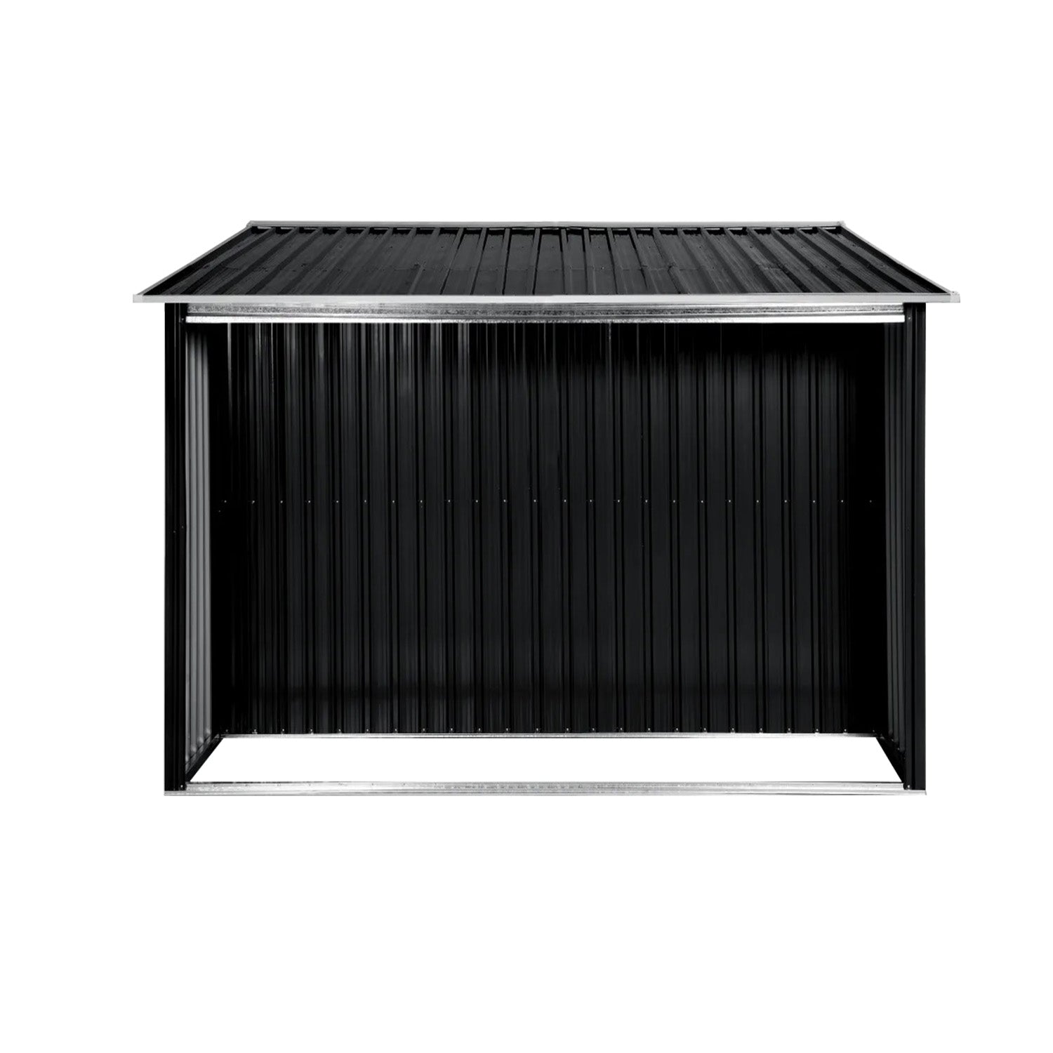 Wallaroo Garden Shed with Semi-Close Storage 6*8FT - Black V240-GSS-BSW-68S-BK