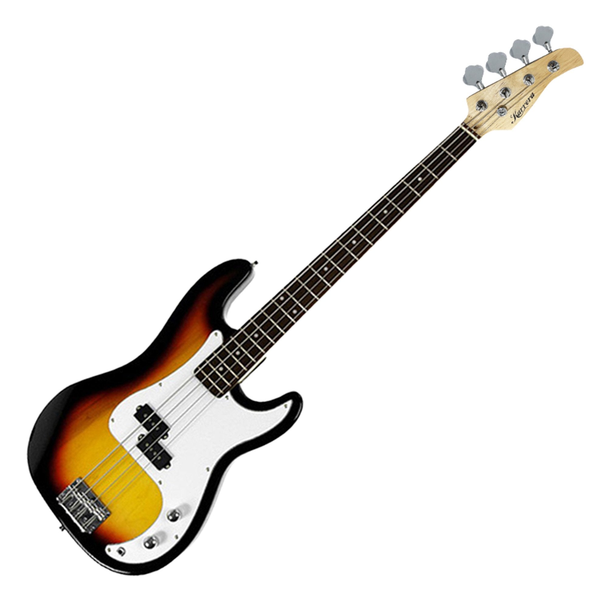 Karrera 39in Electric Guitar Bass Tuner Music 4-String Instrument Full Size Sunburst V240-GTR-JB2-15W-SB