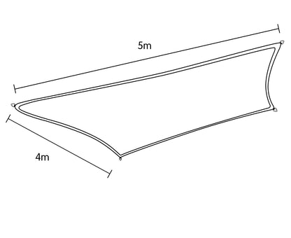 Wallaroo Rectangular Shade Sail 4m x 5m - Grey V240-GYSS-4X5