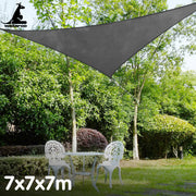 Wallaroo Outdoor Sun Shade Sail Canopy Grey Triangle 7 x 7 x 7M V240-GYSS-777