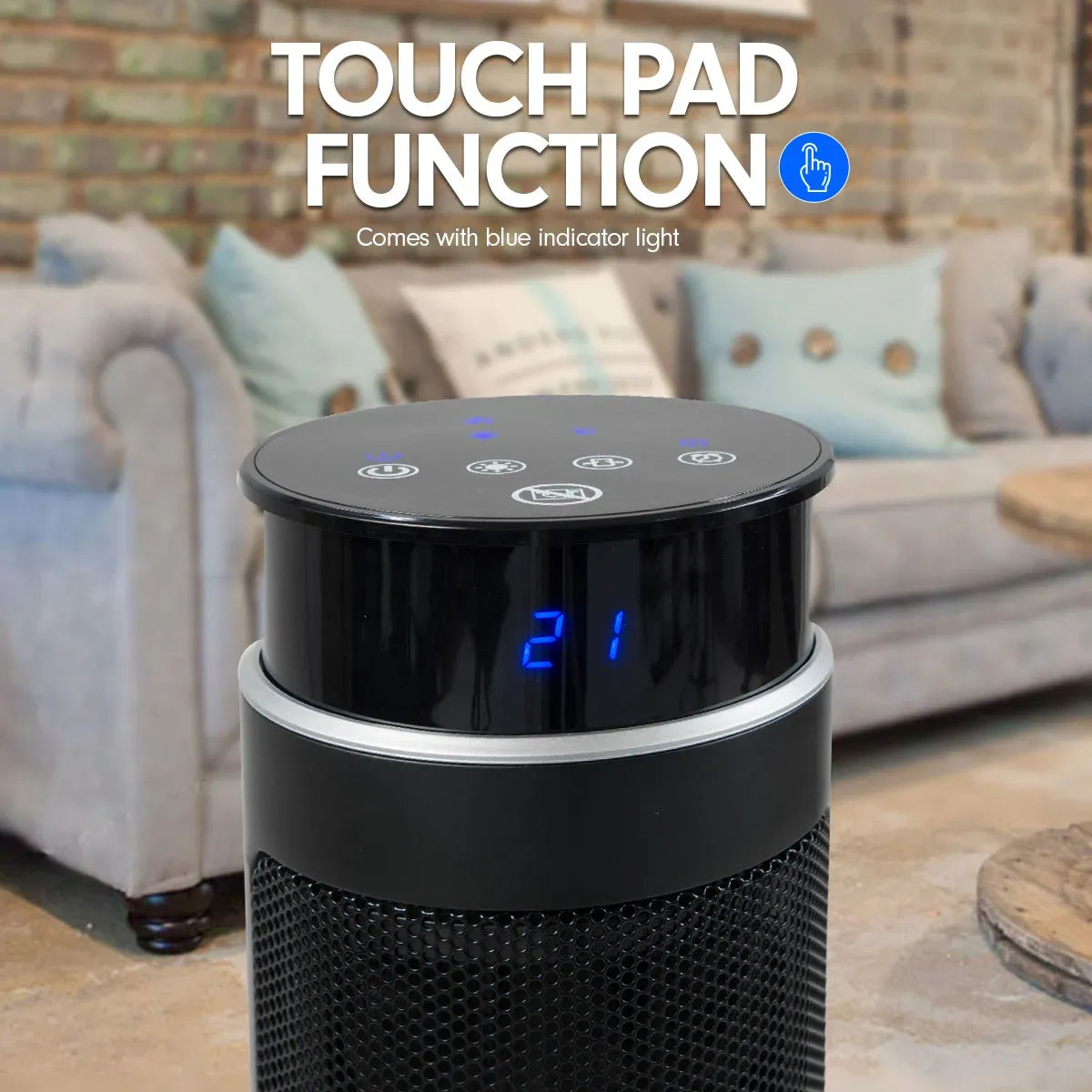 Pronti Electric Tower Heater 2000W Ceramic Portable Remote - Black V240-HEA-PCT-67HL-BK