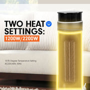 Pronti Electric Tower Heater 2000W Ceramic Portable Remote - Black V240-HEA-PCT-67HL-BK