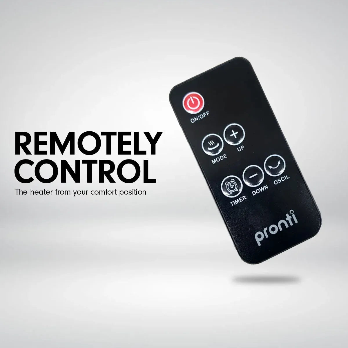 Pronti Electric Tower Heater 2000W Ceramic Portable Remote - Black V240-HEA-PCT-67HL-BK