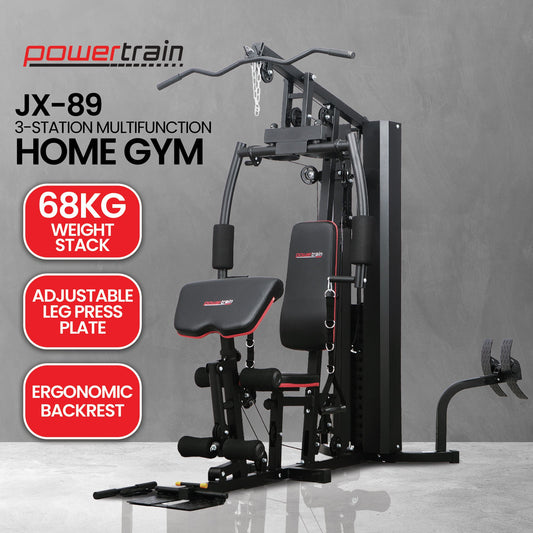 Powertrain Jx-89 Multi Station Home Gym 68kg Weight Cable Machine V240-HGM-89F-JX