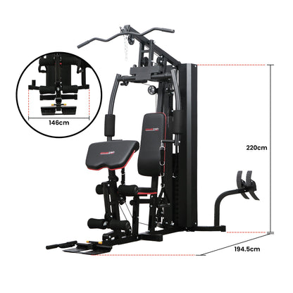 Powertrain Jx-89 Multi Station Home Gym 68kg Weight Cable Machine V240-HGM-89F-JX