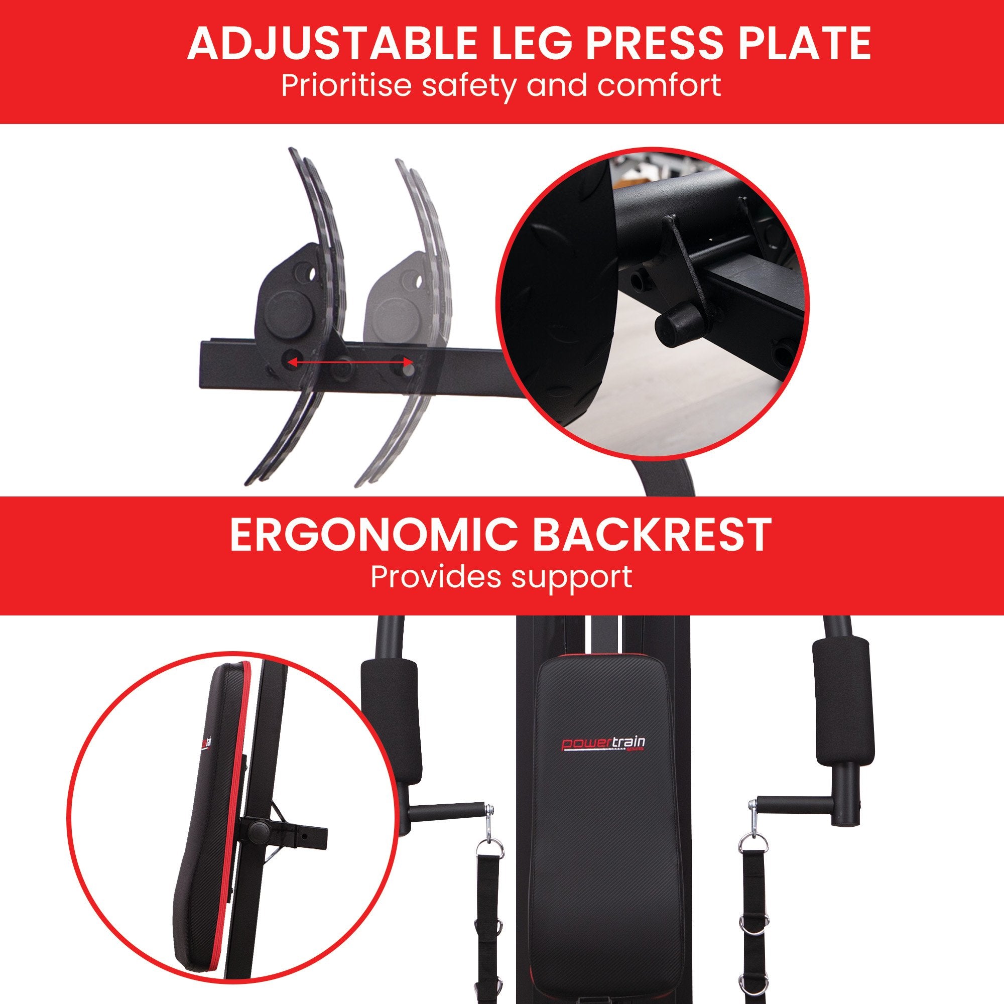 Powertrain Jx-89 Multi Station Home Gym 68kg Weight Cable Machine V240-HGM-89F-JX