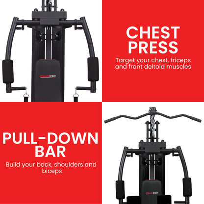 Powertrain Jx-89 Multi Station Home Gym 68kg Weight Cable Machine V240-HGM-89F-JX