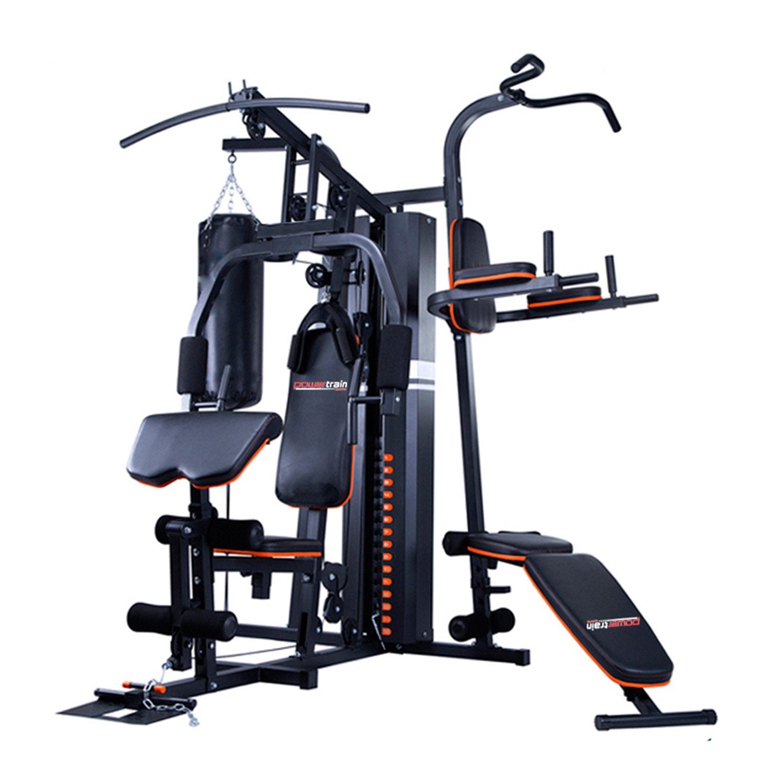 Powertrain Multi Station Home Gym 150lbs Weights Punching Bag V240-HGM-930-JX