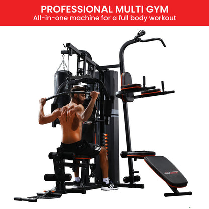 Powertrain Multi Station Home Gym 150lbs Weights Punching Bag V240-HGM-930-JX