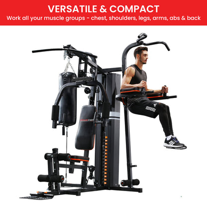 Powertrain Multi Station Home Gym 150lbs Weights Punching Bag V240-HGM-930-JX