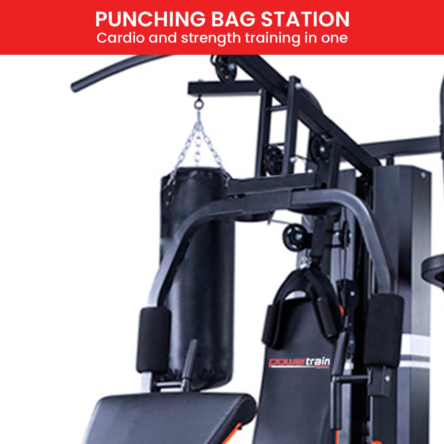 Powertrain Multi Station Home Gym 150lbs Weights Punching Bag V240-HGM-930-JX