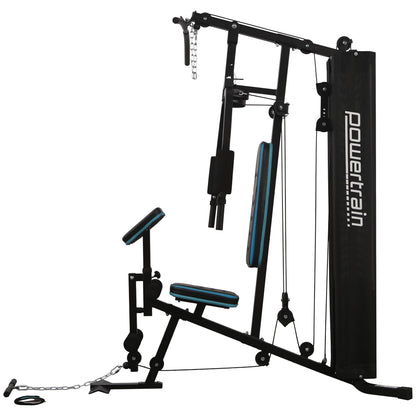 Powertrain JX-300 Multi Station Home Gym 44kg Weight Stack Cable Machine, Curl Pad Leg Extension and V240-HGM-JX-300