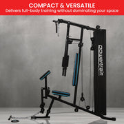 Powertrain JX-300 Multi Station Home Gym 44kg Weight Stack Cable Machine, Curl Pad Leg Extension and V240-HGM-JX-300