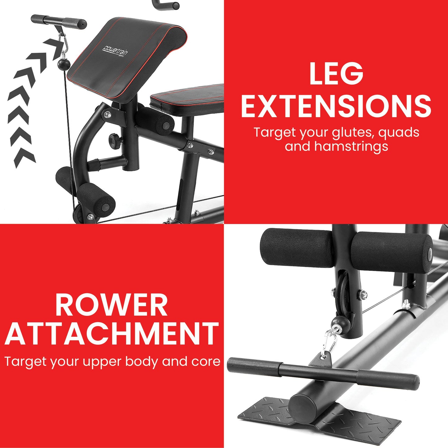 Powertrain Multi Station Home Gym With 68kg Weights Preacher Curl Pad V240-HGM-MTR-080-068