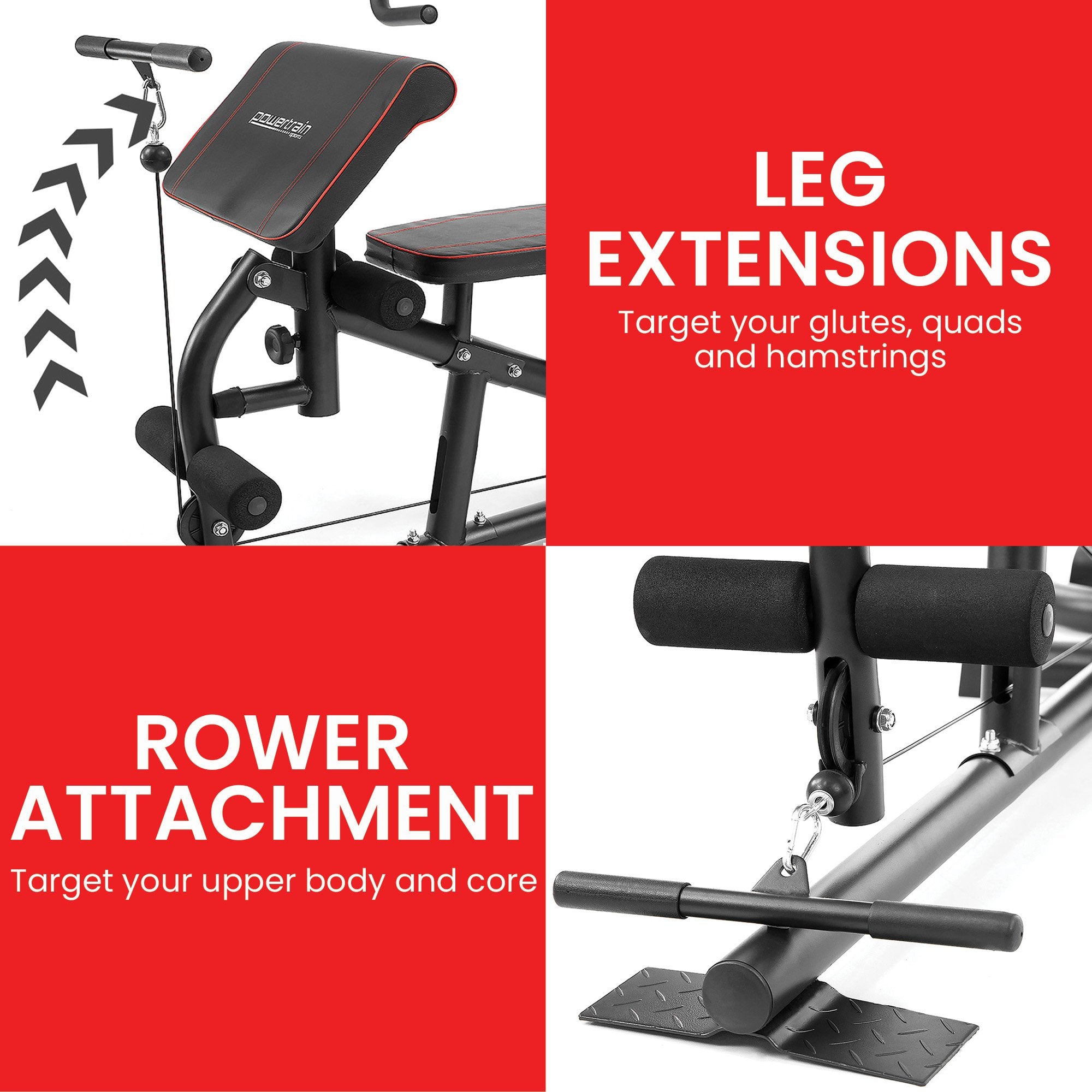 Powertrain Multi Station Home Gym With 68kg Weights Preacher Curl Pad V240-HGM-MTR-080-068