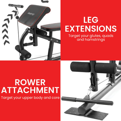 Powertrain Multi Station Home Gym With 68kg Weights Preacher Curl Pad V240-HGM-MTR-080-068