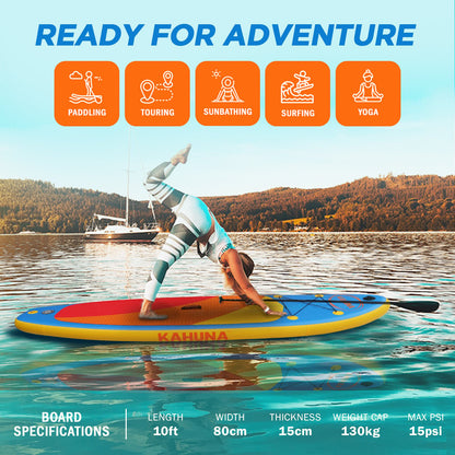 Kahuna Hana Inflatable Stand Up Paddle Board 10FT w/ iSUP Accessories V240-IFB-HLE-305-BU