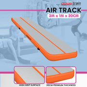 Powertrain Airtrack 20cm Thick 3m x 1m Inflatable Gymnastics Tumbling Mat Air Track - Orange V240-IFM-HL-301-ORG