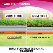 Powertrain Airtrack 20cm Thick 3m x 1m Inflatable Gymnastics Tumbling Mat Air Track - Orange V240-IFM-HL-301-ORG