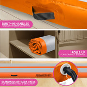 Powertrain Airtrack 20cm Thick 3m x 1m Inflatable Gymnastics Tumbling Mat Air Track - Orange V240-IFM-HL-301-ORG