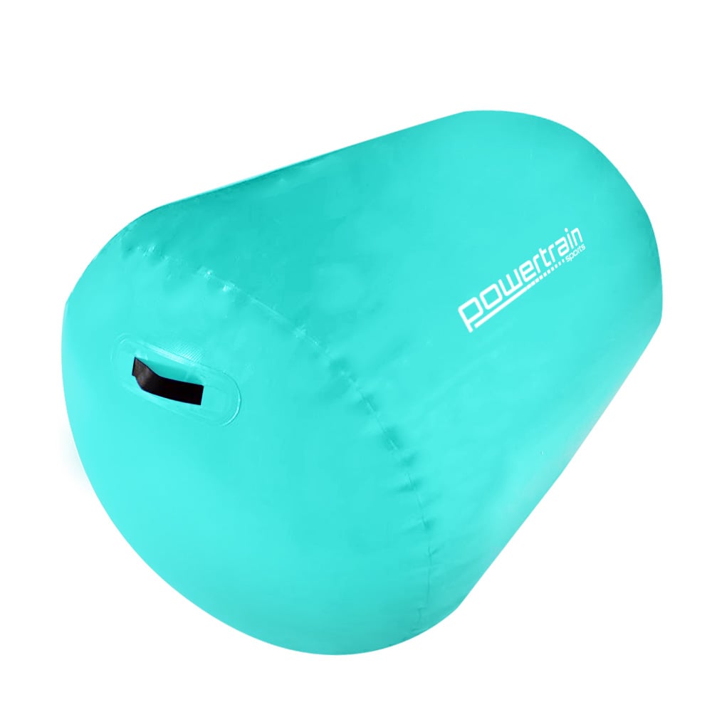 Powertrain Sports Inflatable Gymnastics Air Barrel Exercise Roller 120 x 75cm - Green V240-IFR-1275-GN