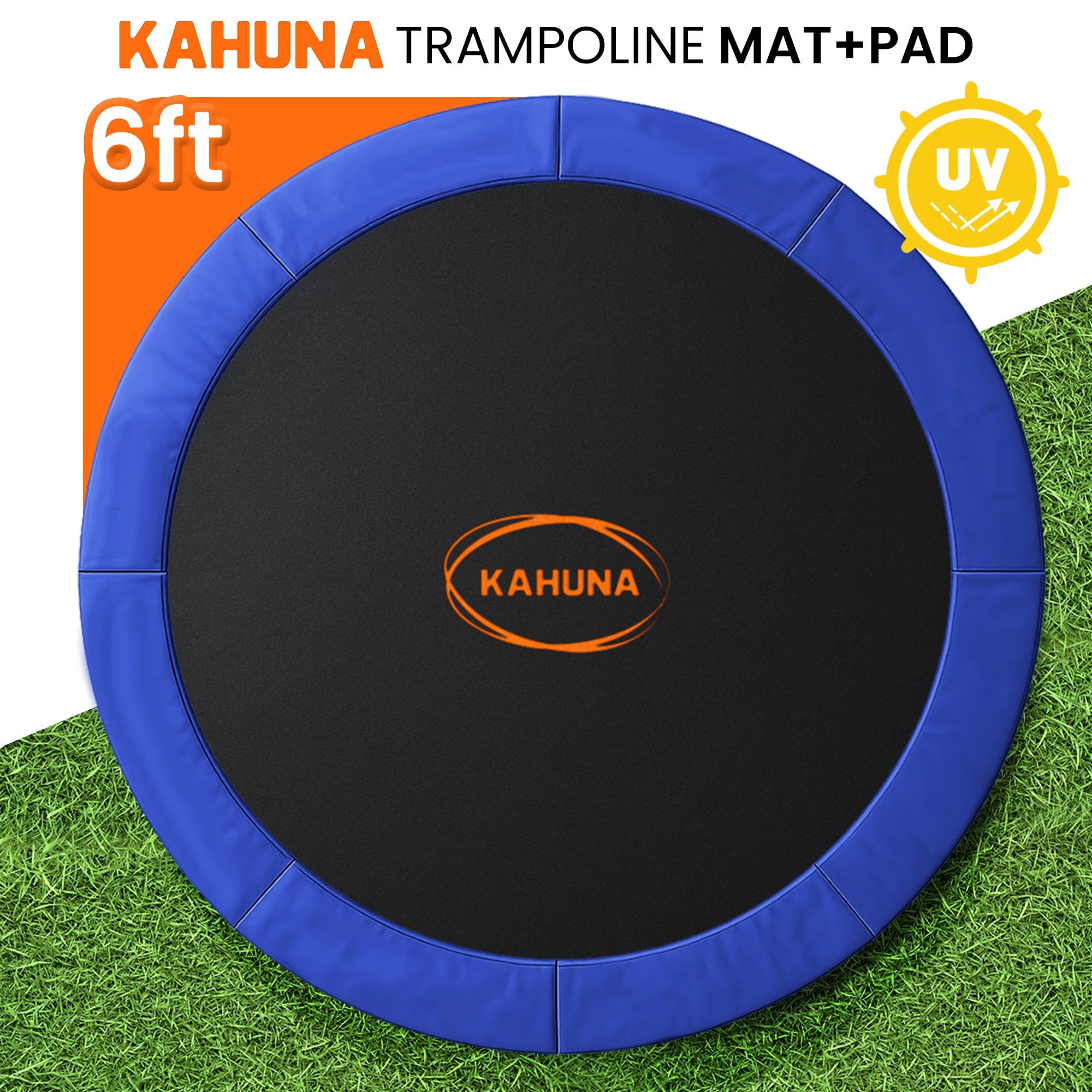 Kahuna 6ft Trampoline Replacememnt Safety Pad Cover and Spring Jumping Bounce Mat Blue V240-KAH-PDMAT-06-BU