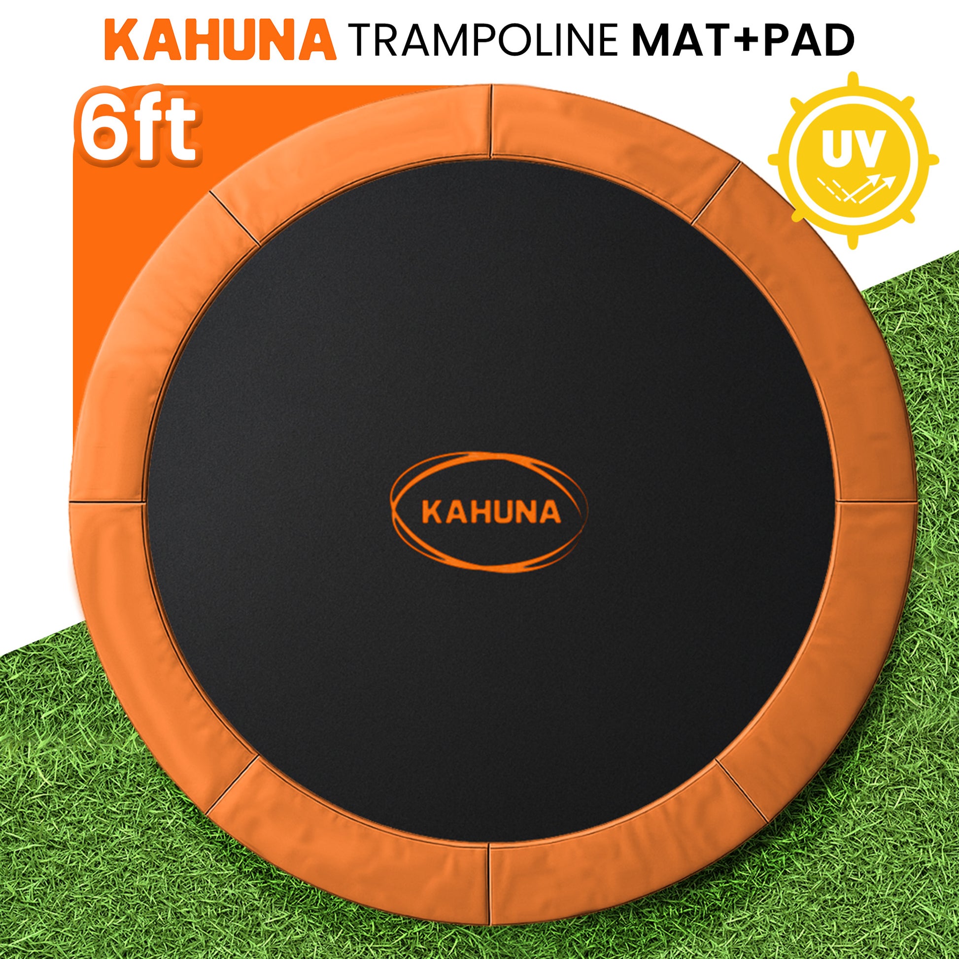 Kahuna 6ft Trampoline Replacememnt Safety Pad Cover and Spring Jumping Bounce Mat Orange V240-KAH-PDMAT-06-OR