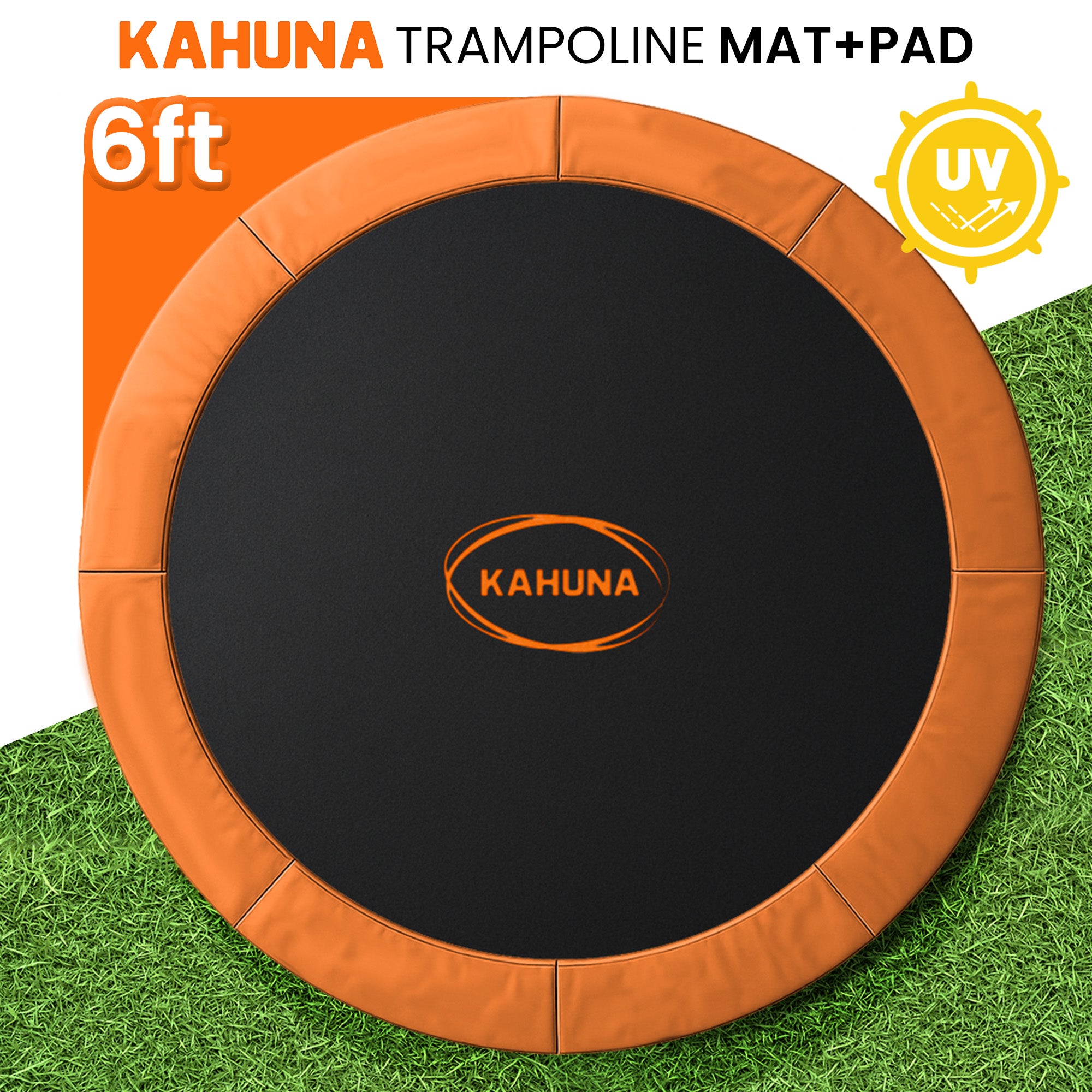 Kahuna 6ft Trampoline Replacememnt Safety Pad Cover and Spring Jumping Bounce Mat Orange V240-KAH-PDMAT-06-OR