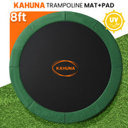 Kahuna 8ft Replacement Trampoline Safety Pad Cover and Jumping Spring Mat - Green V240-KAH-PDMAT-08-GN