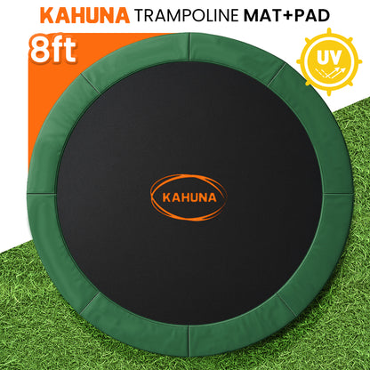 Kahuna 8ft Replacement Trampoline Safety Pad Cover and Jumping Spring Mat - Green V240-KAH-PDMAT-08-GN