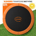 Kahuna 8ft Replacement Trampoline Safety Pad Cover and Jumping Spring Mat - Orange V240-KAH-PDMAT-08-OR