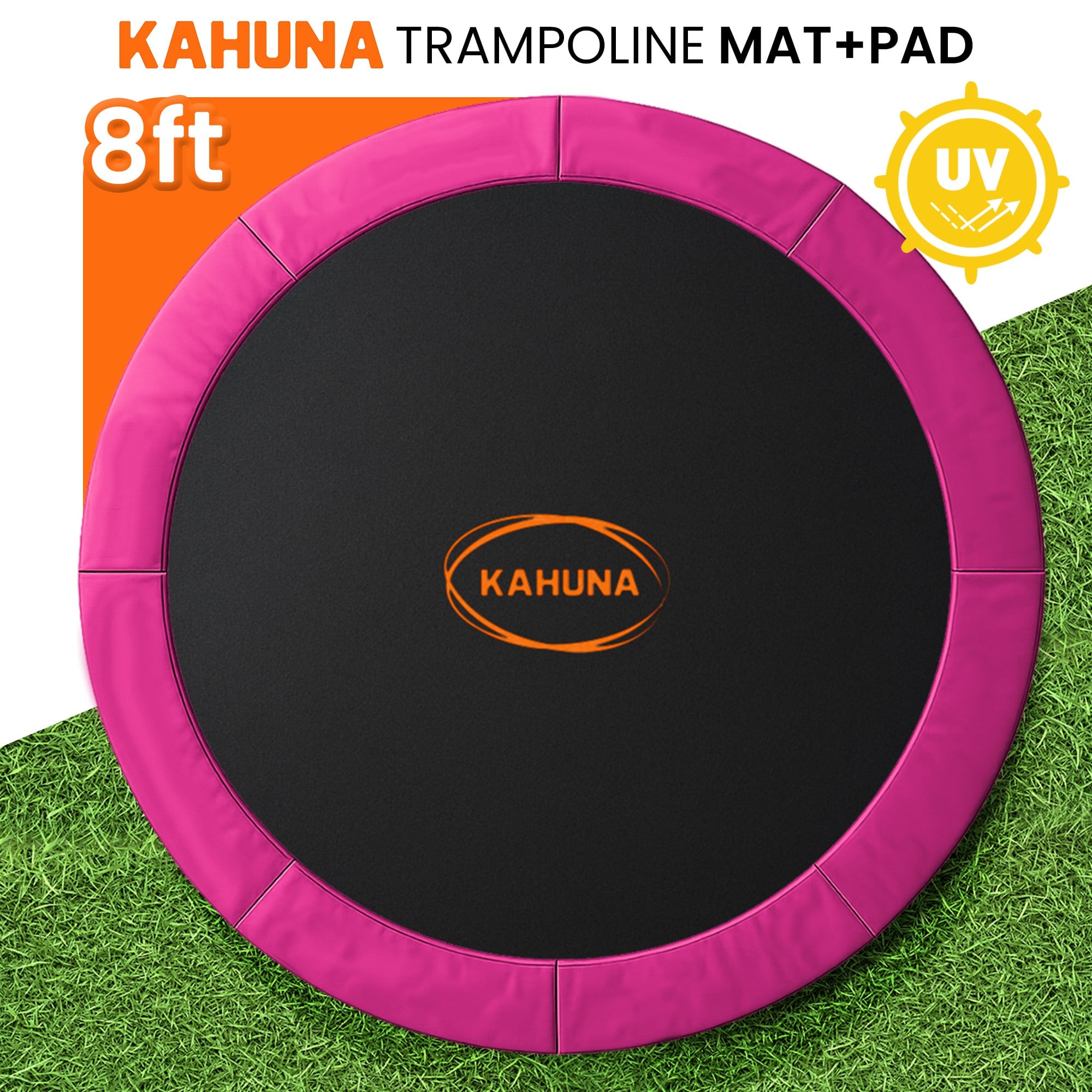 Kahuna 8ft Replacement Trampoline Safety Pad Cover and Jumping Spring Mat - Pink V240-KAH-PDMAT-08-PK