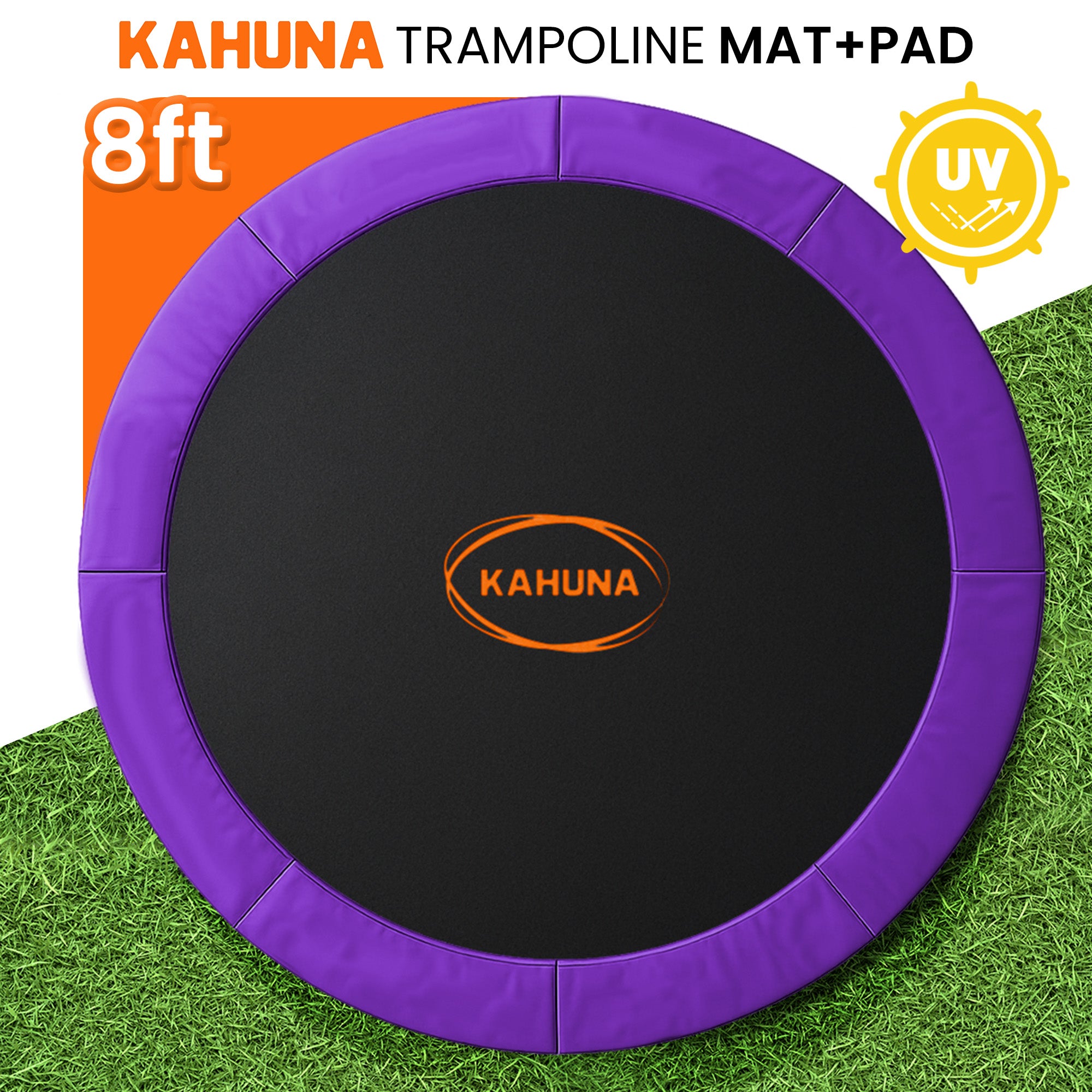 Kahuna 8ft Replacement Trampoline Safety Pad Cover and Jumping Spring Mat - Purple V240-KAH-PDMAT-08-PU