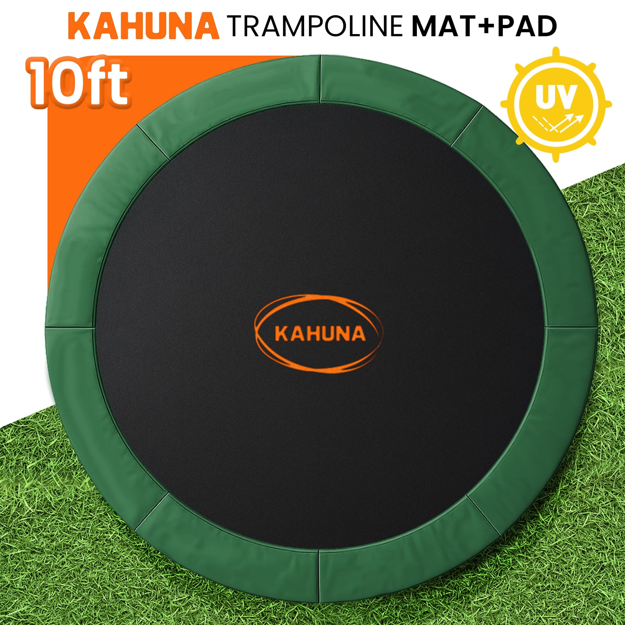 Kahuna 10ft Replacement Trampoline Safety Pad Cover and Jumping Spring Mat - Green V240-KAH-PDMAT-10-GN