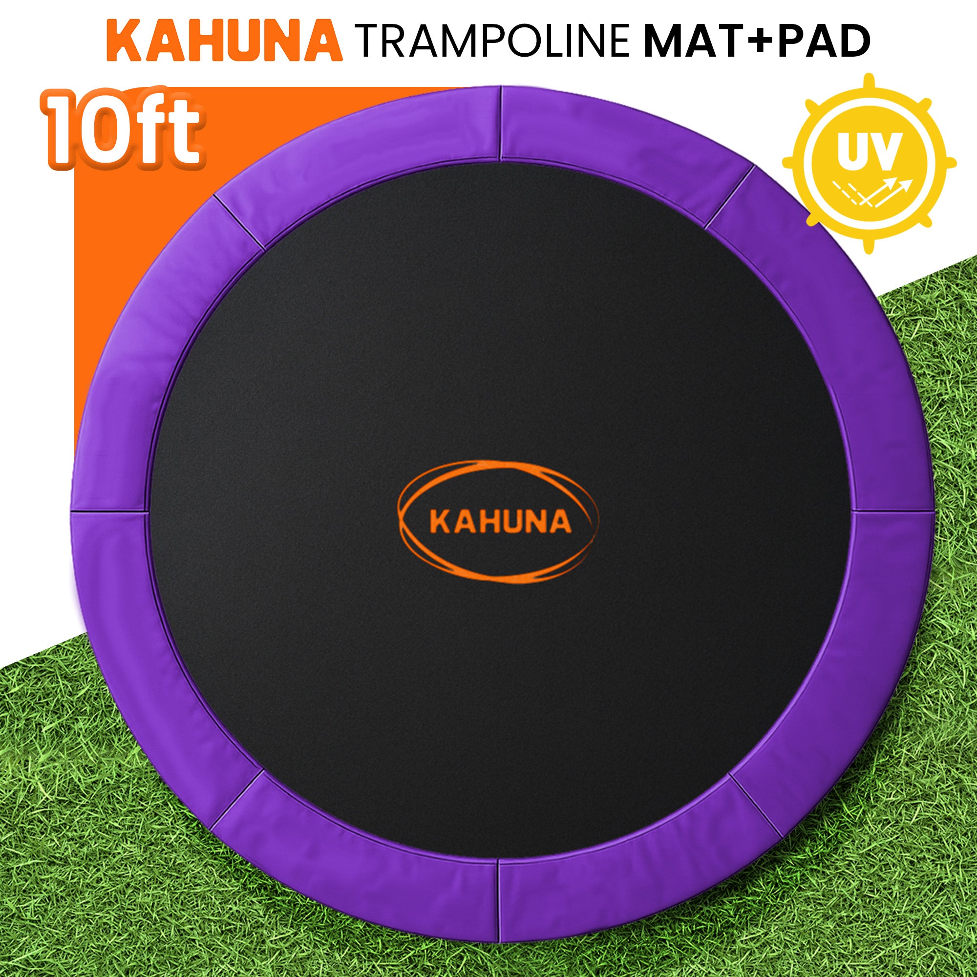 Kahuna 10ft Replacement Trampoline Safety Pad Cover and Jumping Spring Mat - Purple V240-KAH-PDMAT-10-PU