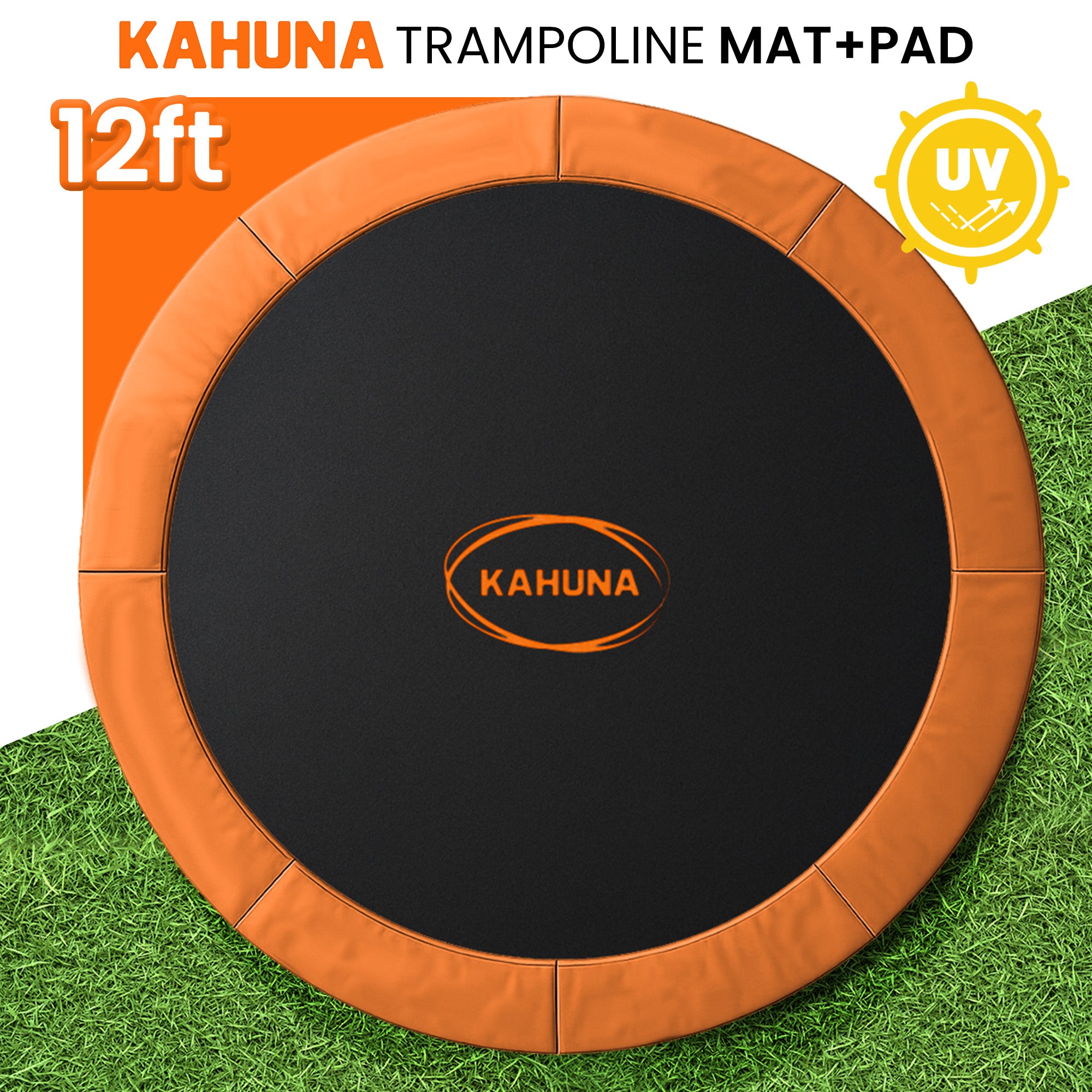 Kahuna 12ft Replacement Trampoline Safety Pad Cover and Jumping Spring Mat - Orange V240-KAH-PDMAT-12-OR