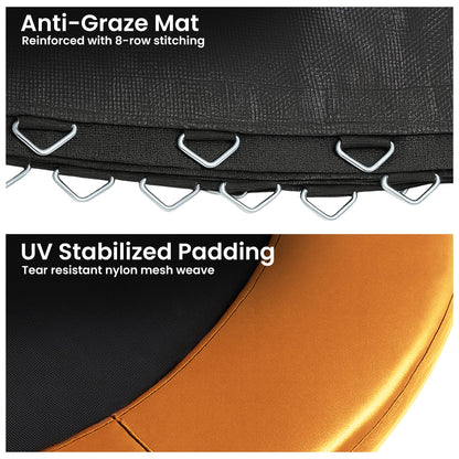 Kahuna 12ft Replacement Trampoline Safety Pad Cover and Jumping Spring Mat - Orange V240-KAH-PDMAT-12-OR