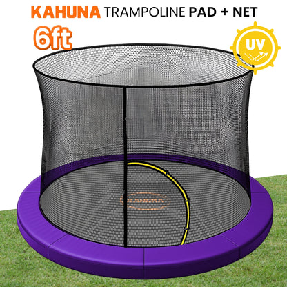 Kahuna 6ft Trampoline Pad and Net - Purple V240-KAH-PDNET-06-PU